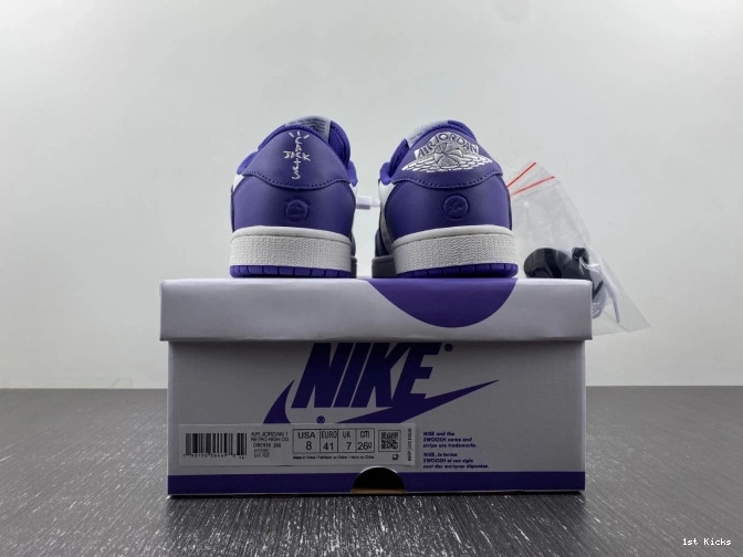 1st Kicks Shoes 1 X CUSTOM AIR DM7890-386 X TRAVIS OFF-WHITE SCOTT JORDAN 0824